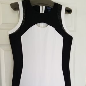 Doncaster White Dress with Black Trim